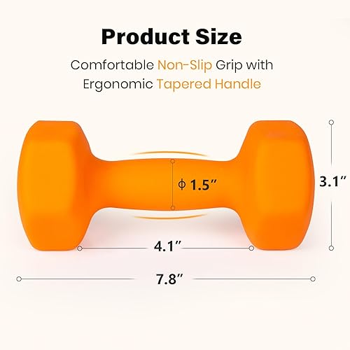 Miniatura 9 de LIONSCOOL Juego de 2 mancuernas con revestimiento de neopreno, mancuernas hexagonales antideslizantes y antienrollables en par para entrenamiento de