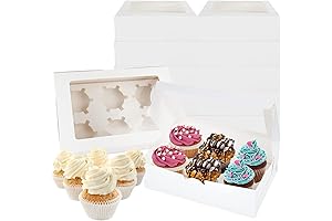 RHBLME Half Dozen Cupcake Boxes (50 Pack)