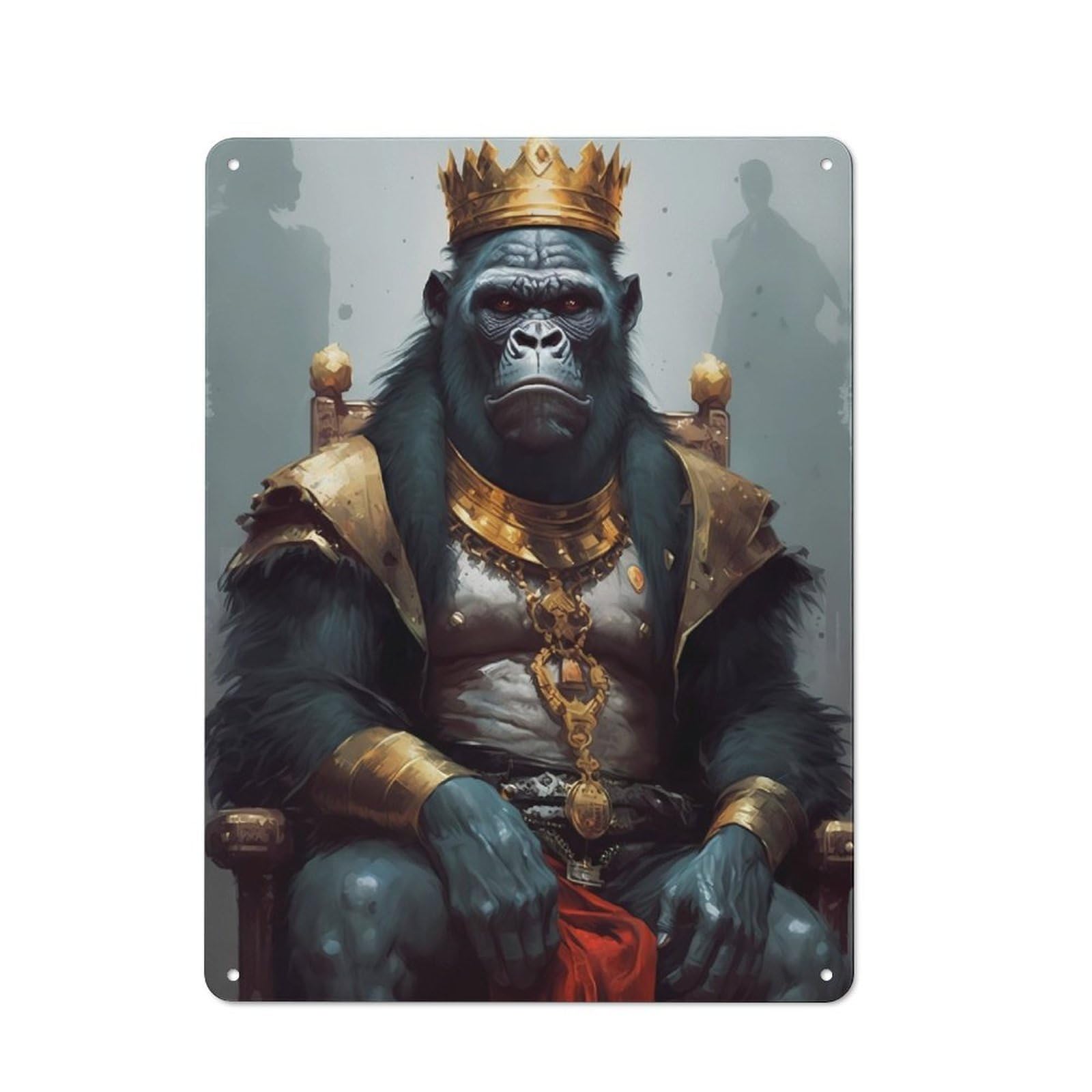Junmoney Gorilla Charming Retro-Style Metal Plaque 40X30cm For Kitchen Or Home Bar, Gift For Home Bar Enthusiasts During The Christmas Season