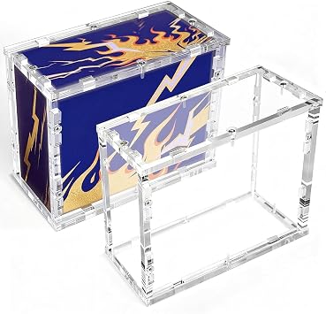DEDC 1 PCS OP Booster Box Acrylic Case, UV Protected Dustproof Preservation Compatible with OP TCG Booster Box Stackable 6mm Thick Display Protector for Game Card Boxes Collector