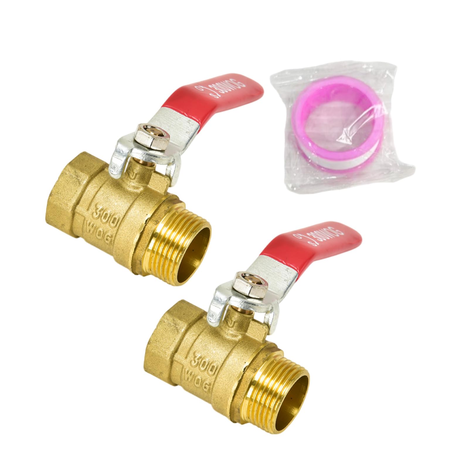 2PCS Strong Brass Ball Valves Set with Internal External Threads Heavy Duty for Fluid Control in Multiple Applications Copper Ball Gate