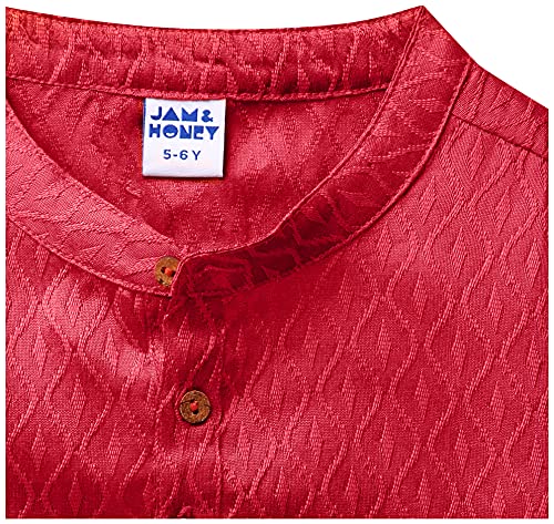 Image of Amazon Brand - Jam & Honey Boy's Cotton Festive Printed Kurta & Pant Set Which Is Both Comfortable And Stylish