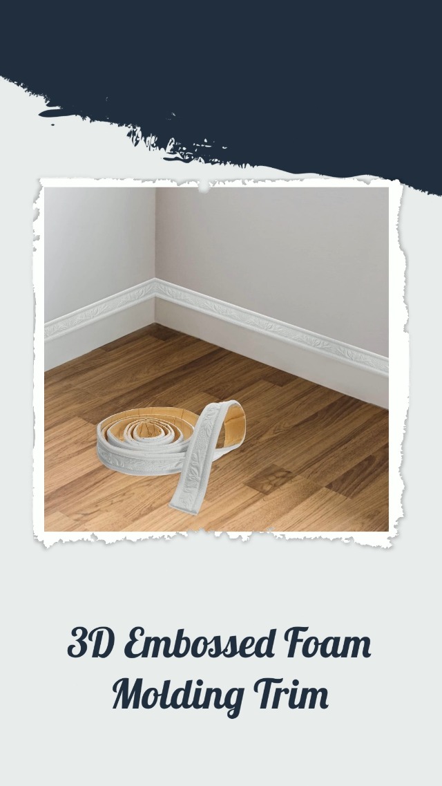 IMIKEYA 2 Rolls Crown Moulding Peel And Stick Trim – 89x1.6 Inch Self-Adhesive 3D Wall Trim, Flexible White Foam Border For Mirror, Home, Hotel Decor