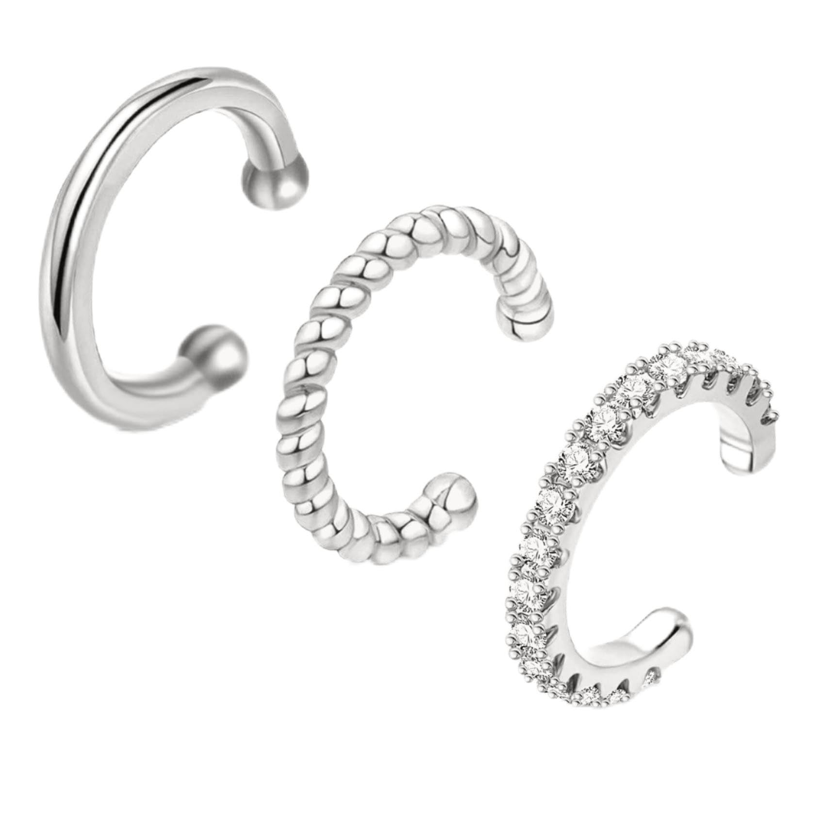 14K Gold Cuff Earrings Cartilage Earrings for Women Ear Cuffs for Women Non Piercing Cuff Earrings Cubic Zirconia Huggie Hoop Earring Gold Jewelry Set