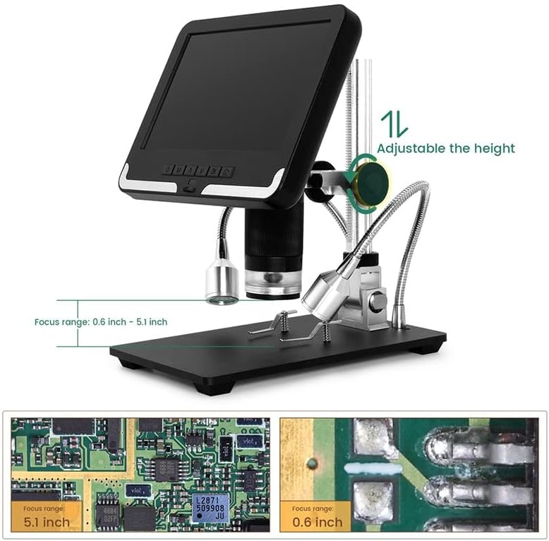 AD206 HD2のデジタル顕微鏡 導いた塗りつぶしと7 '' LCD.画面2mp 200倍拡大鏡 【調整可能】 顕
