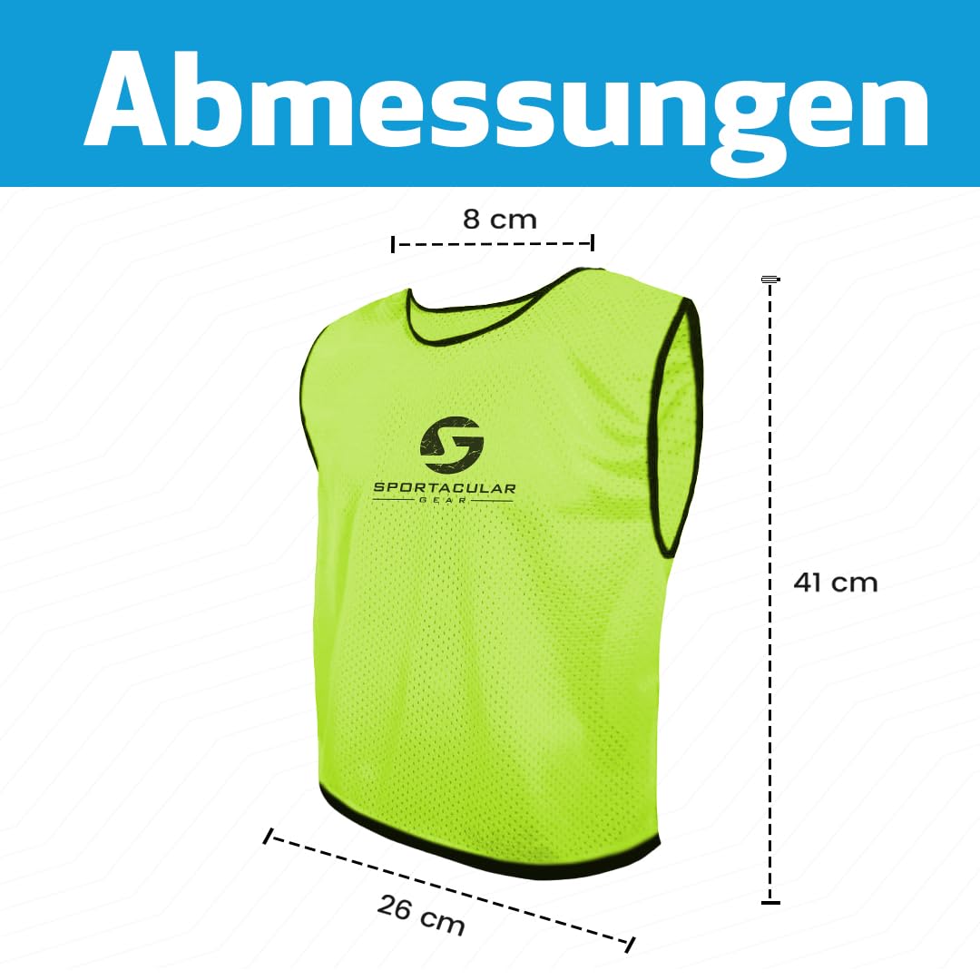 10er Set Trainingsleibchen in versch. Farben und Größen I Markierungshemden, Hemdchen, Trainingstrikot I Leibchen für Fußball, Handball, Basketball Training I Junioren, Senioren, Damen, Herren, Kinder