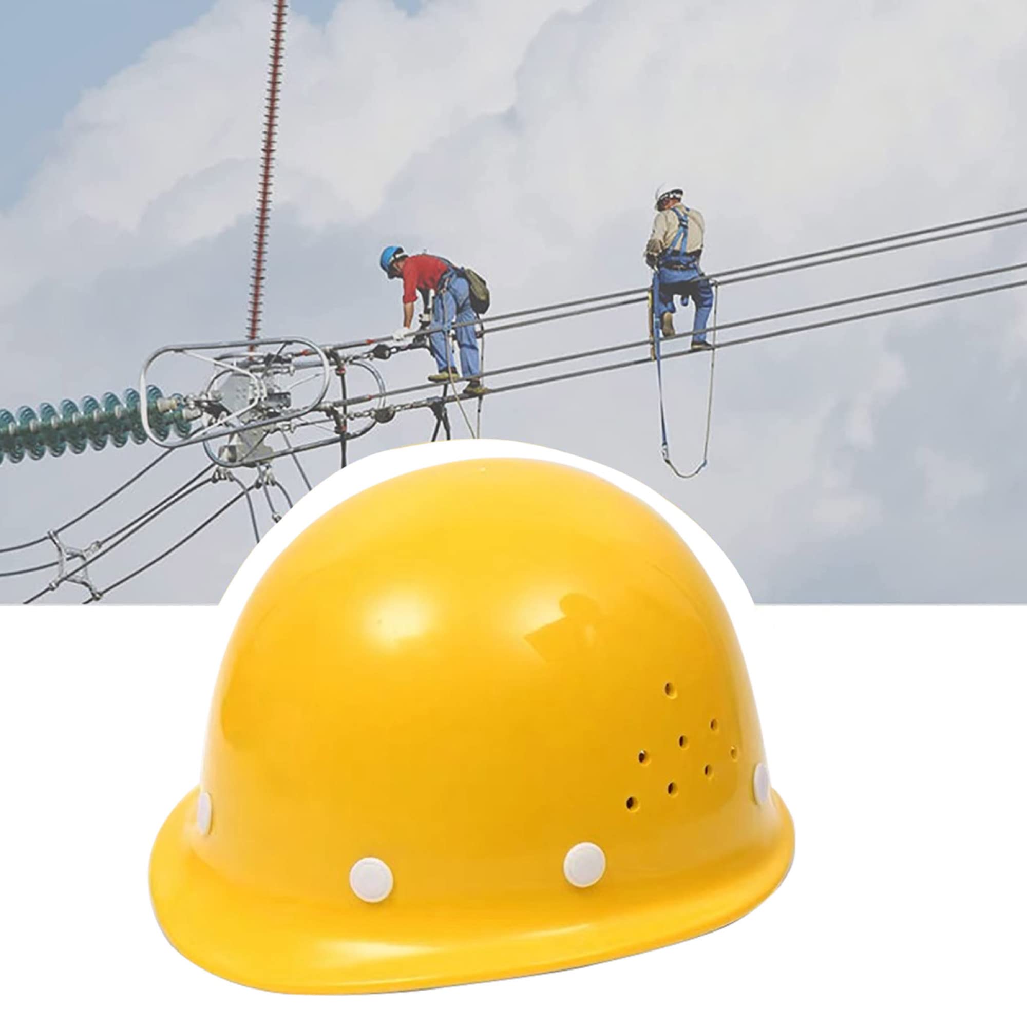 Sicherheitshelm Harter Hut Sicherheitshelm BAU Arbeiter Helm Belüftete Twist Lock Rad Ratsche Und Schweißband Industrial Riding Cap/Yellow/Frp Material