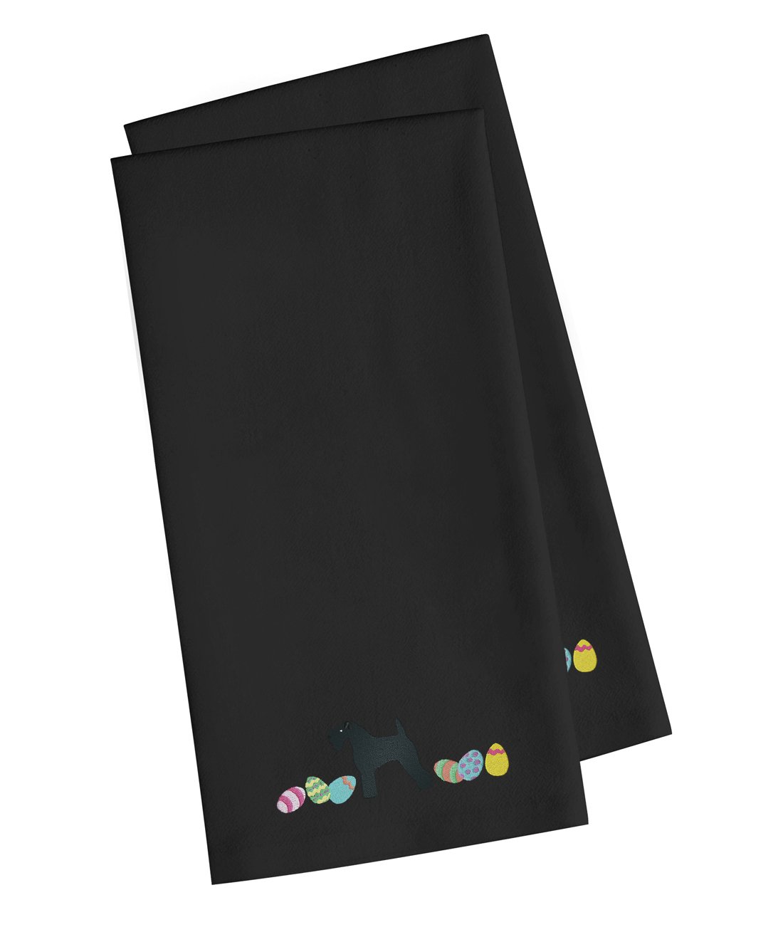Serviettes de cuisine Kerry Blue Terrier absorbantes lot de 2 essuie-mains noirs brodés