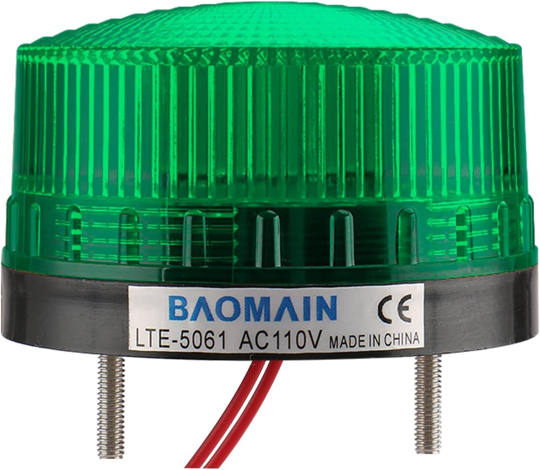 BaomainIndustrial Signal Round Green Warning light strobe warning lamp LTE-5061 AC 110V