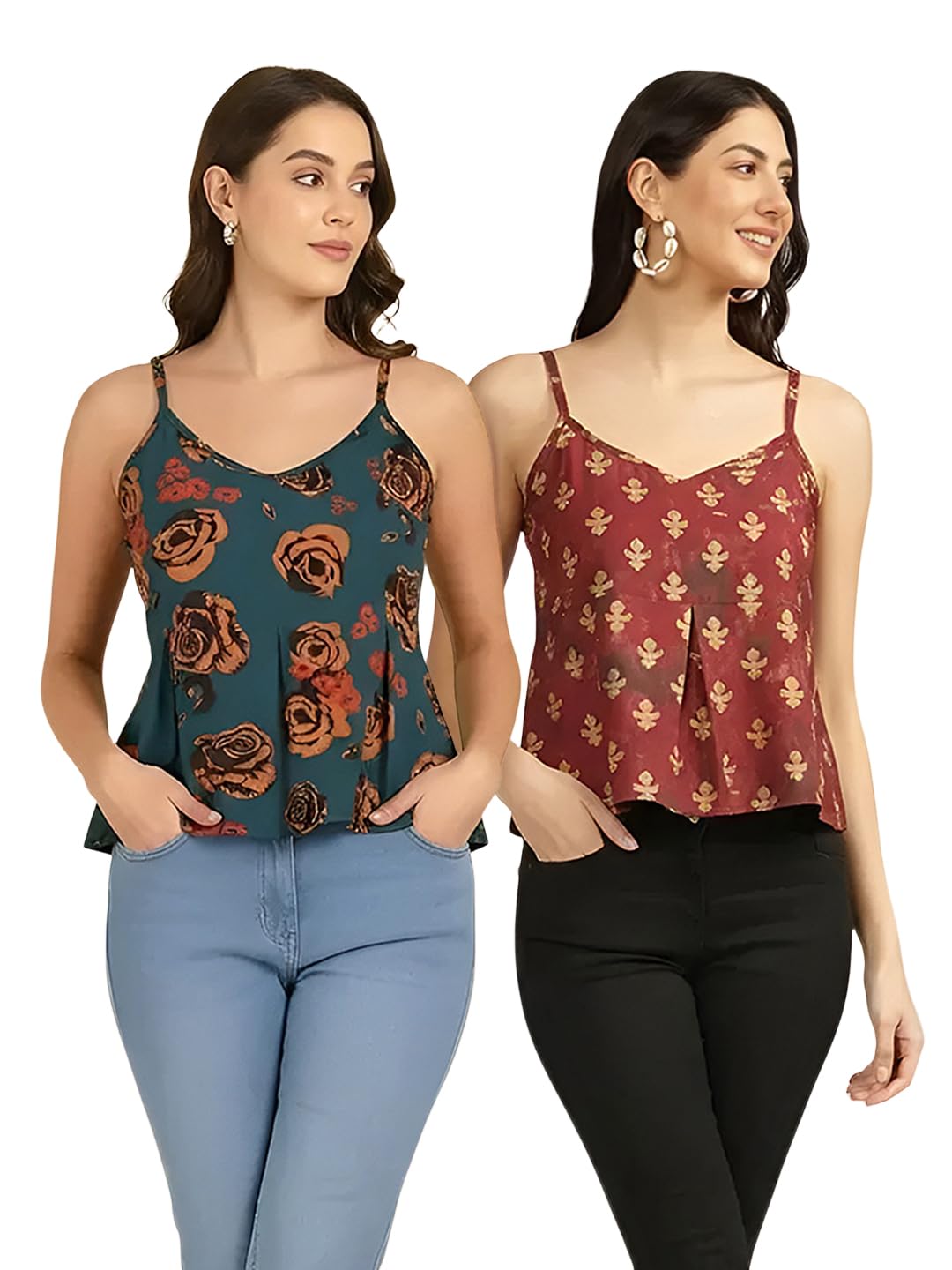 Hauts à franges style imprimé original été sans manches en coton - 8