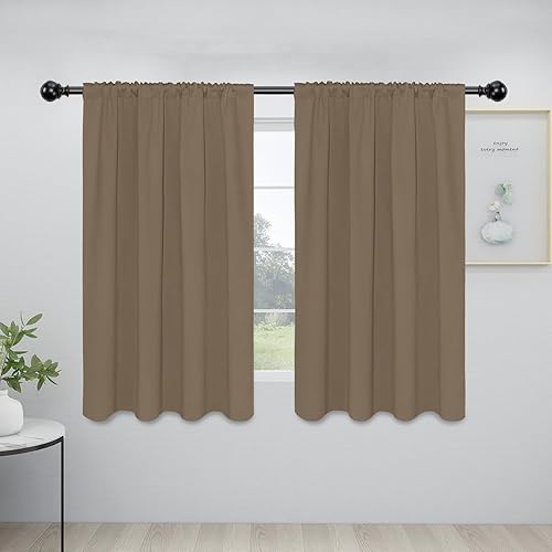 Miniatura 48 de Easy-Going Cortinas opacas con bolsillo para barra para dormitorio, cortinas de ventana para oscurecer la habitación para sala de estar, cortinas de