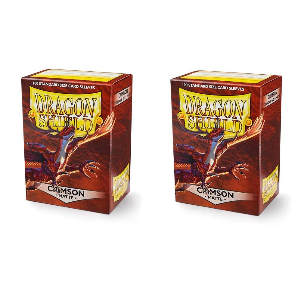 Dragon Shield Card Sleeve, Crimson, 200 Pieces, Matte, Standard Size, Polypropylene (PP)
