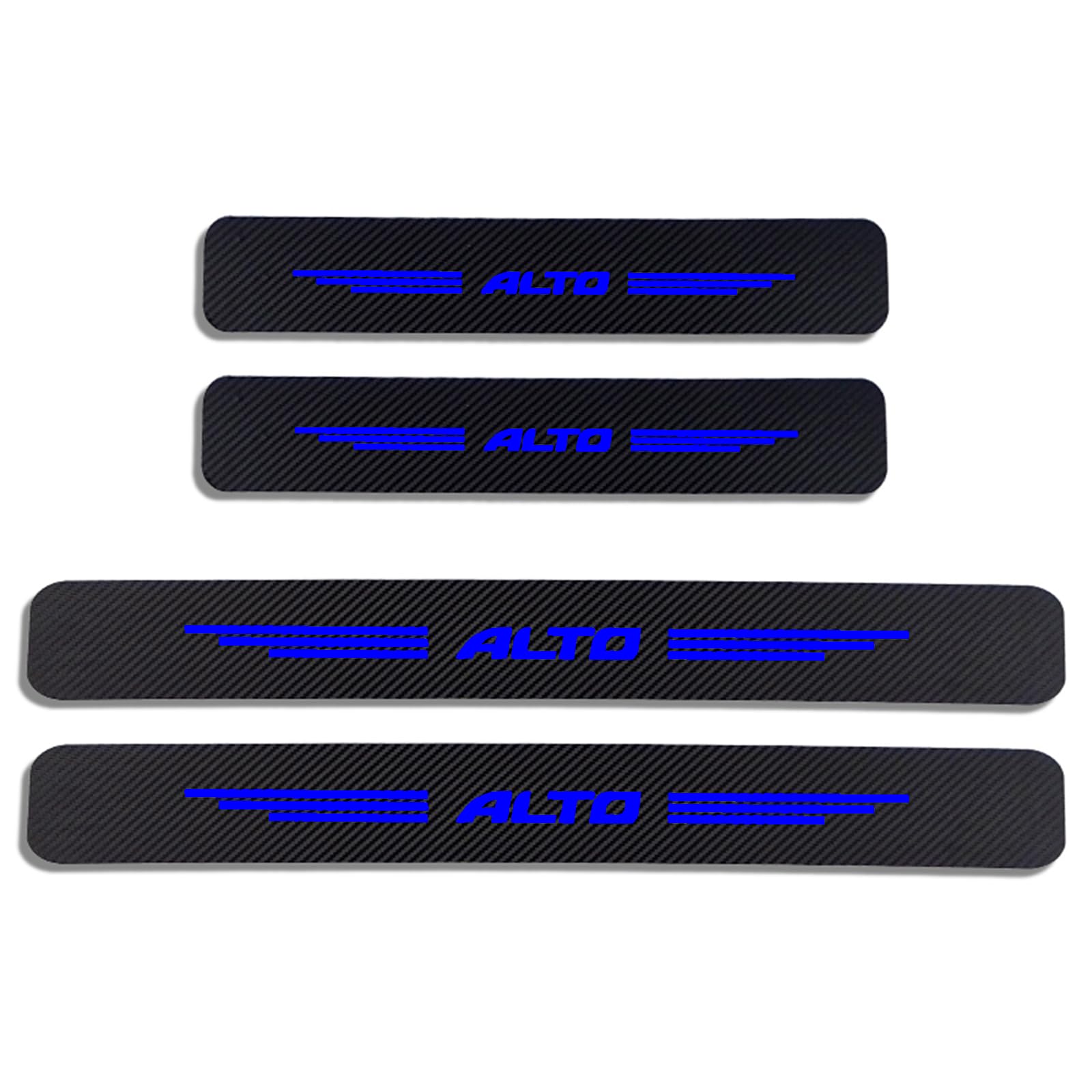 4pcs Car Door Sill Protector Strips Carbon Fiber Threshold Protective Film Kick Plate Cover Sticker for Suz-uki SWIFT VITARA JIMNY Car Accessories,ALTO Blue