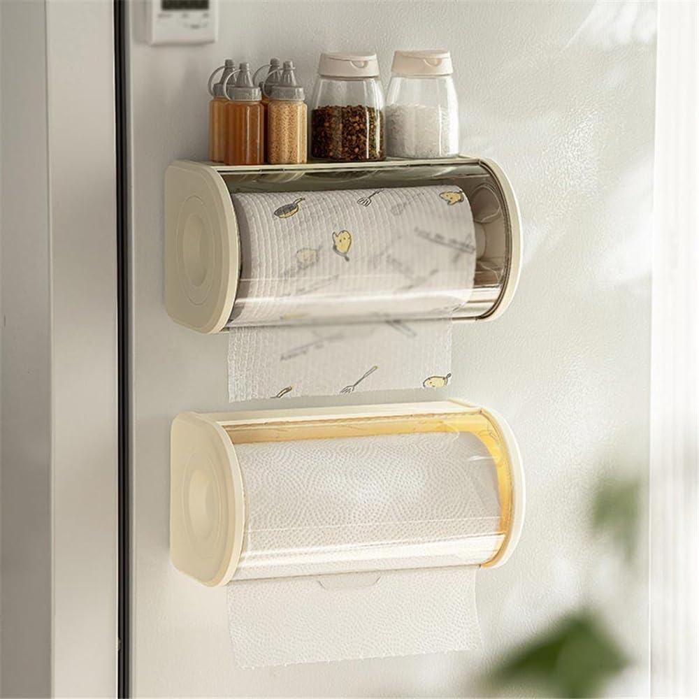 Cocoarm Soporte De Pared Para Rollos De Papel, Film Y Aluminio | Organizador Multifuncional Con Cortador Integrado Para Cocina