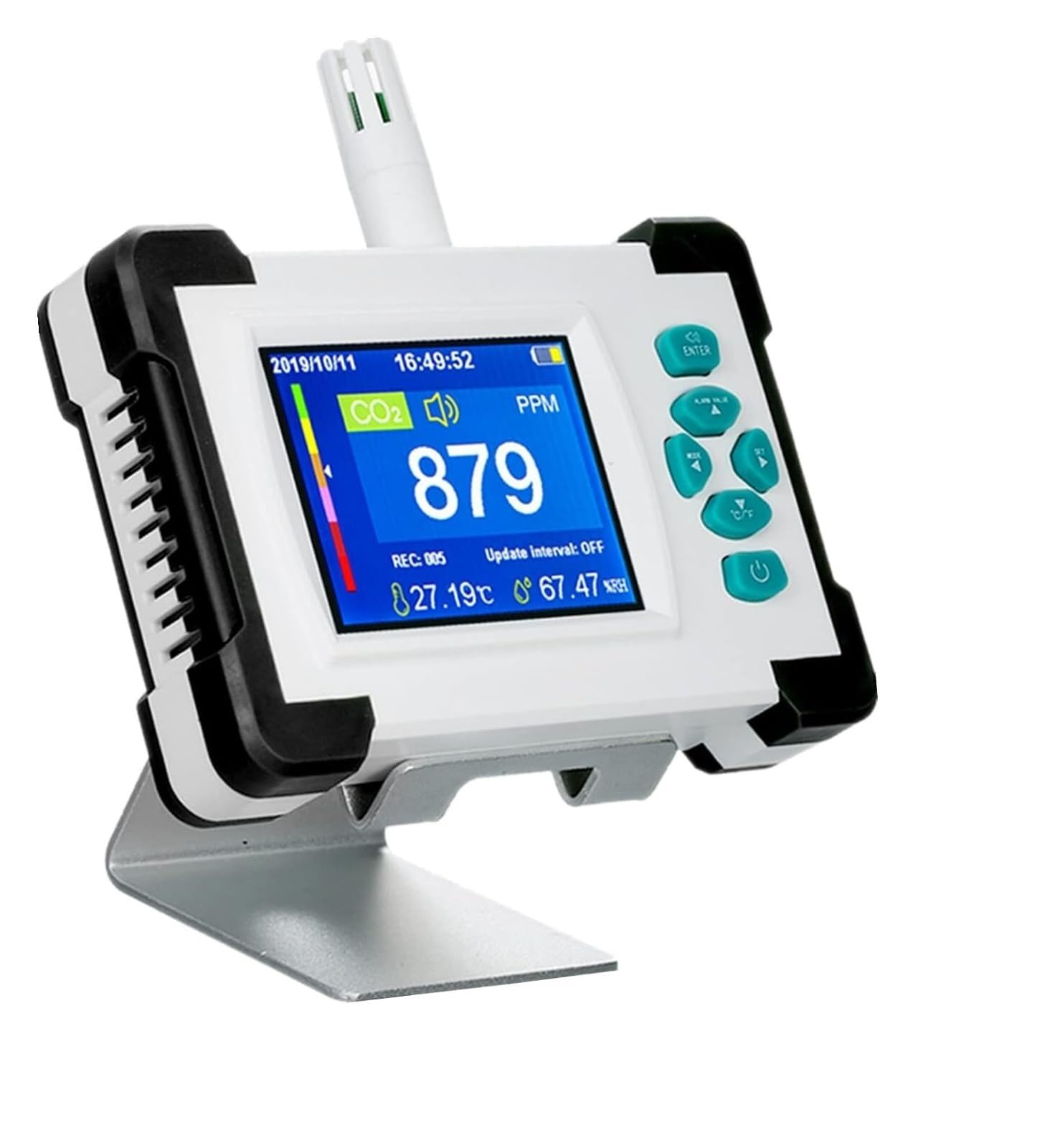 CVFRDD Air Quality Monitor Portable Gas Analyzer Co2 Air Monitor Hcho Pm2.5 Tvoc Humitity Dust Particle Meter