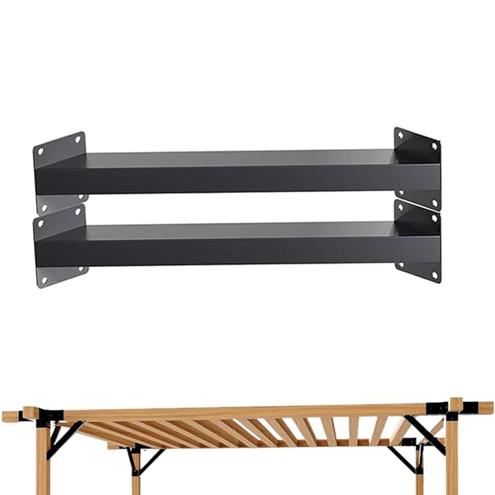 GOUZIBHD Pergola Kit 45 Degree Angle Support Bracket 45 Degree Corner Brace for Gazebos Cabins Terraces and Outdoor,Heavy Duty Connector Brace Bracket Kit(Size:2 Pcs)