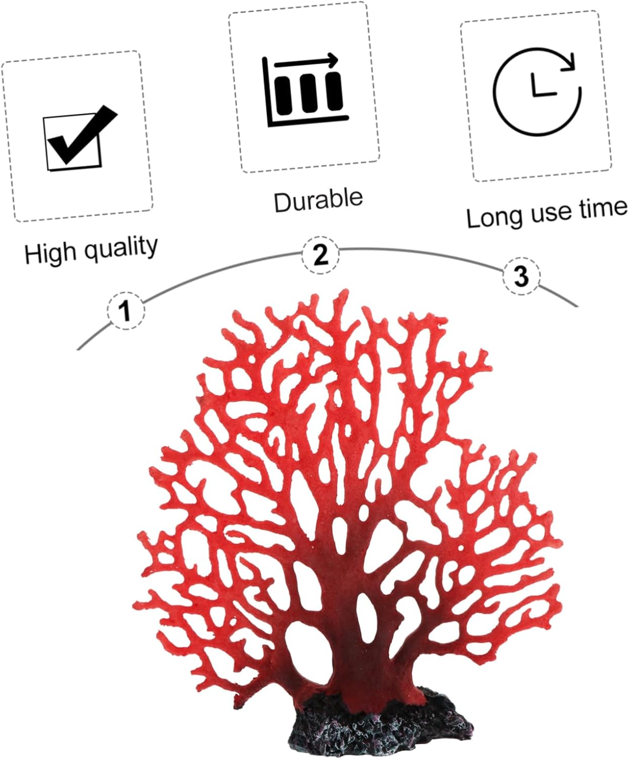 SUPVOX 1pc Red Coral Adornment Realistic Resin Coral Sculpture for Aquarium Decor Brightly Colored Fish Tank Ornament for Fish Environments