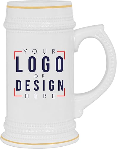 Jarra de cerámica blanca personalizada de 18 onzas Taza de cerveza Taza de cerveza personalizada para hombres Regalo para papá Regalo de