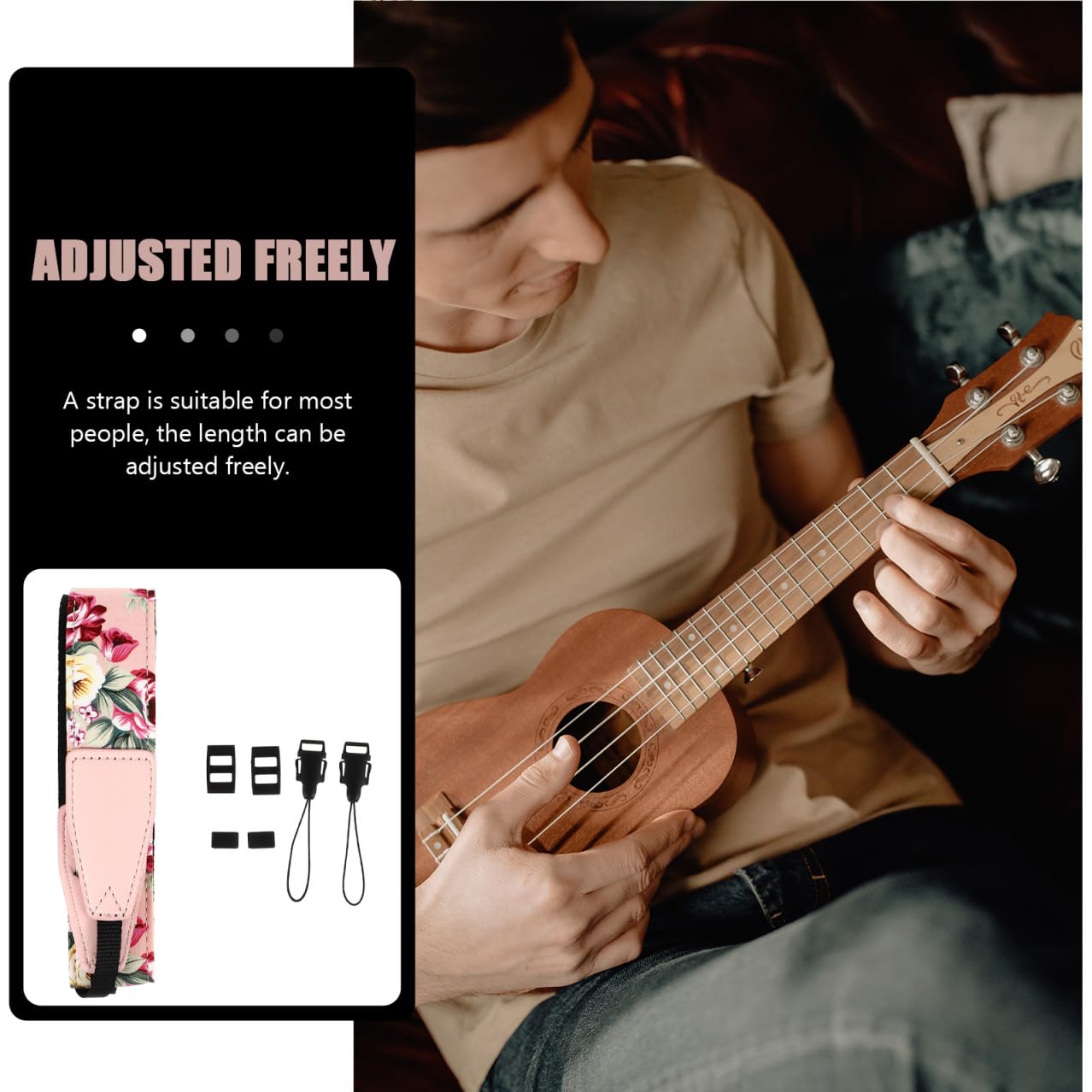 ibasenice Hawaiianischer Nylon Ukulelengurt Mit Verstellbarem Karabinerhaken Langlebiges Spanngurt Band Modischer Schultergurt Für Konzert Ukulele Erwachsene Passend Für Soprano Und Tenor Mo
