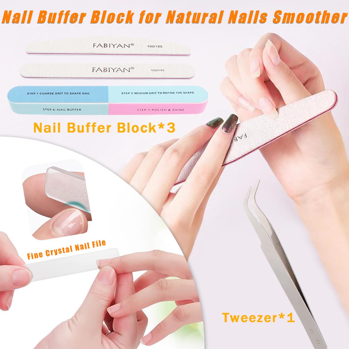 42pcs Nail Kit Set, DIY Acrylic Nail Art Tool for Beginners, Nail Design Set with Nail Brushes, Dotting Tools, Nail Files, Nail Art Striping Tape, Cuticle Tools, Nail Art Foil, Nail Rhinestones