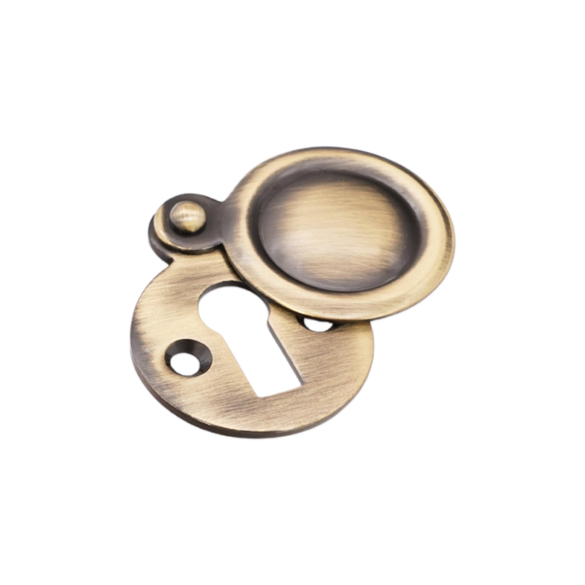 Victorian Style Closed Key Hole Swing Door Lock Cover Escutcheon Lock Security Key Hole Cover with Screws in Various Finishes (Antique)