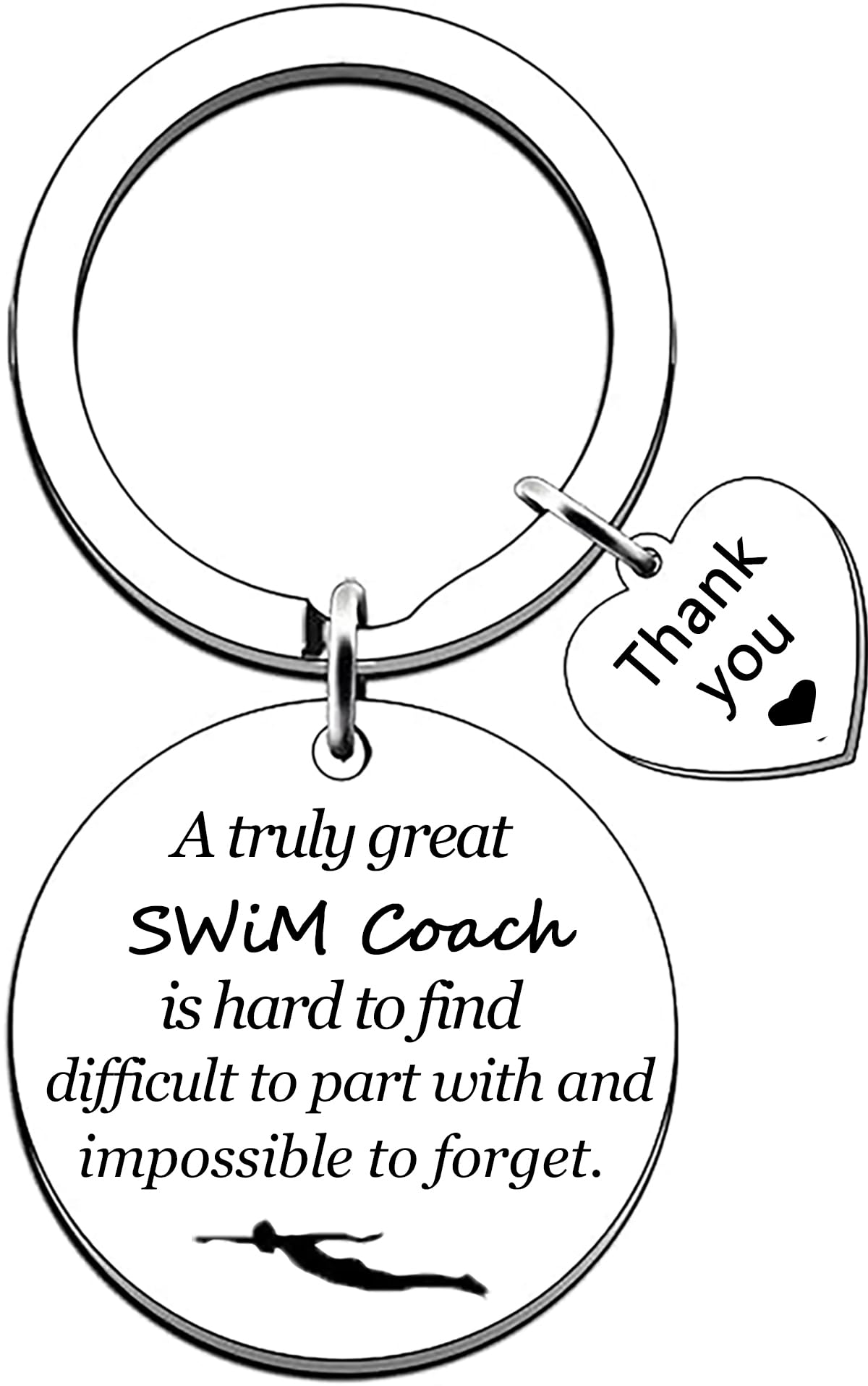 Posoto 1pcs Swim Coach Gifts Keyring Swimming Coach Appreciation Thank You Gift for Men Women