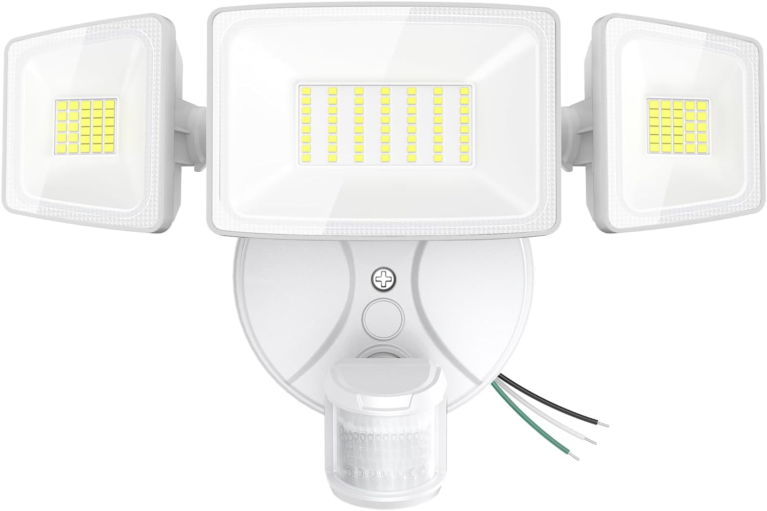 Onforu 75W LED Flood Light Motion Sensor Outdoor, 7000lm Dusk to Dawn Flood Light, Security Light with Three Head, IP65 Waterproof Exterior Floodlight, 6500k Wall Light for Entryway Stairs Yard Garage