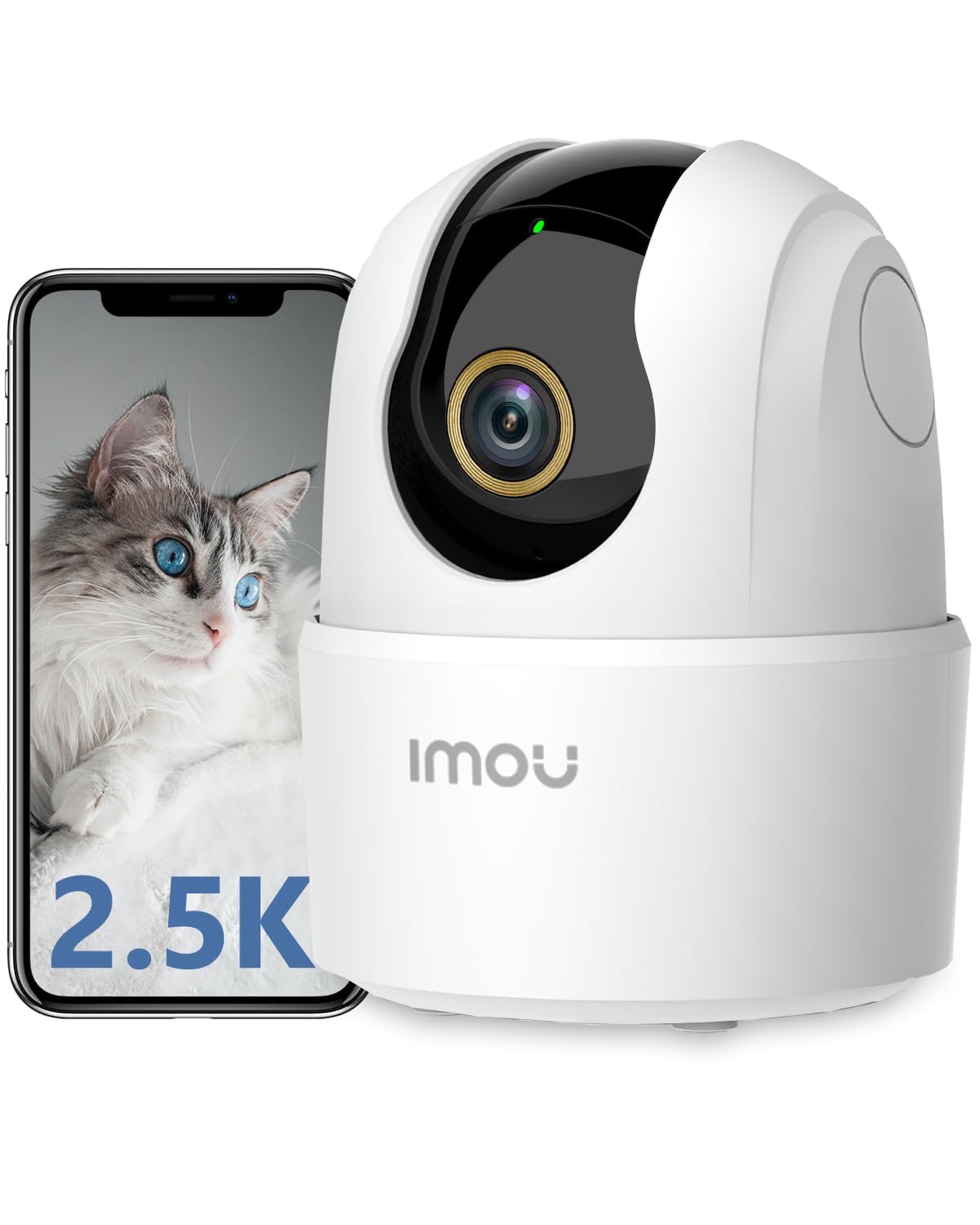 Imou 2.5K (4MP) Kameraövervakning WiFi Inomhus 360 ° Kamera Ansluten Smartphone Människodetektering AI Smart Spårningssiren Tvåvägsljud Privat läge Kompatibel Alexa för Baby/Husdjur