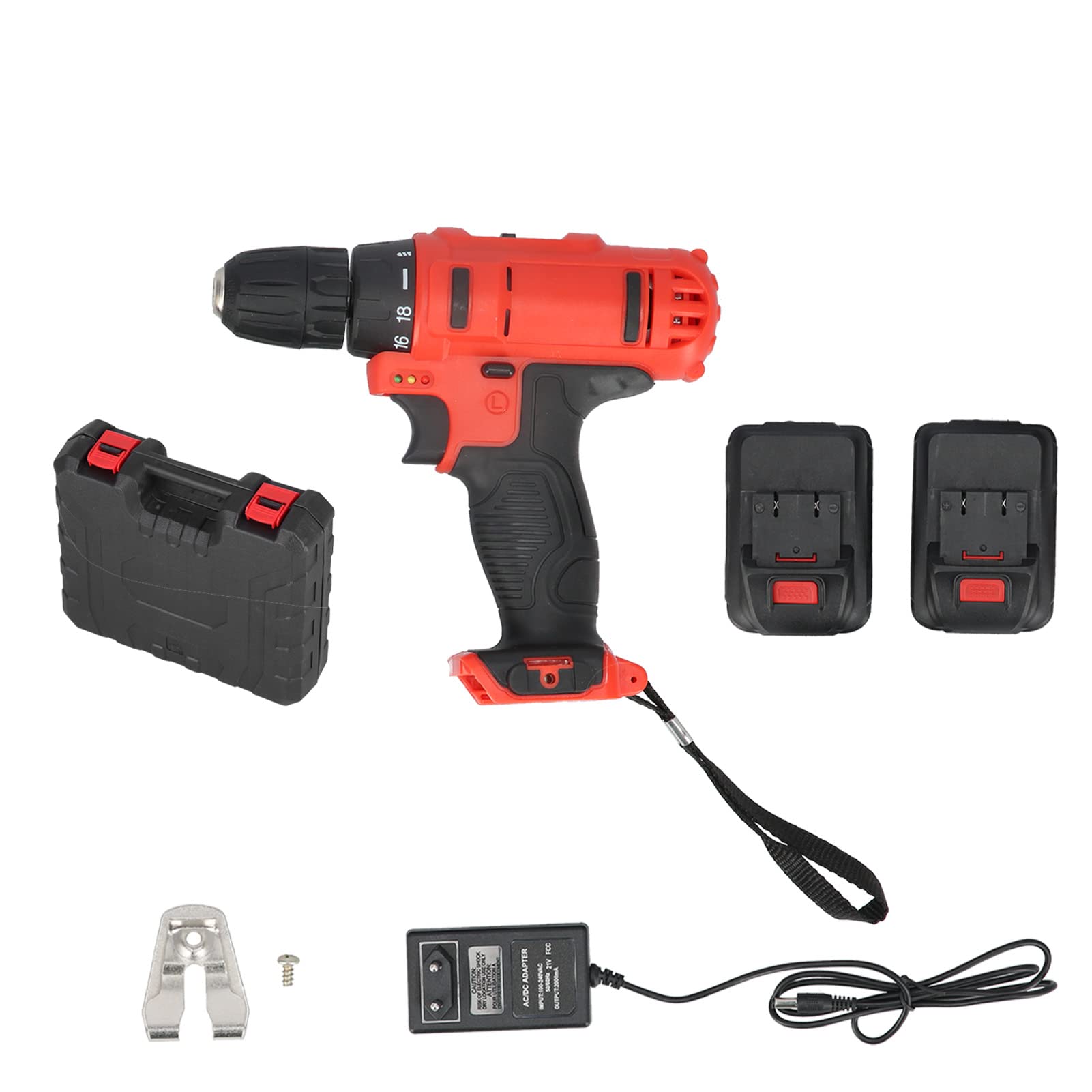 Garosa Kit Trapano Avvitatore a Batteria, 21V Ioni di Litio a 2 Velocità