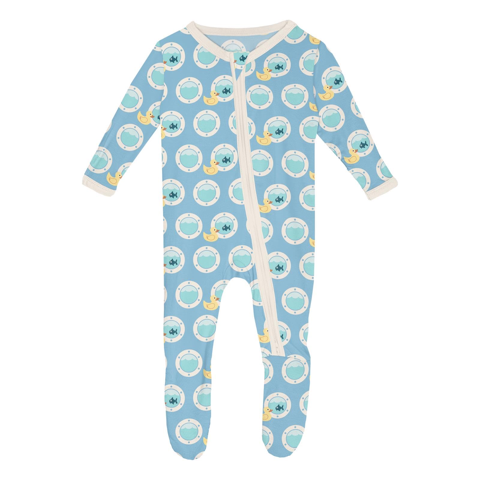 KicKee Baby &amp; Toddler Zipper Footie – Ultra-Soft Viscose from Bamboo Pajamas with Flip Paws &amp; Grips