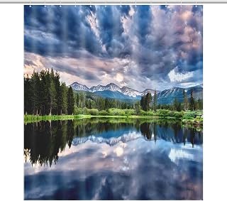 Winter Shower Curtain for Bathroom,Winter Park Colorado,Waterproof Cloth Fabric Shower Curtains Bathroom Decor 72x72 Inch