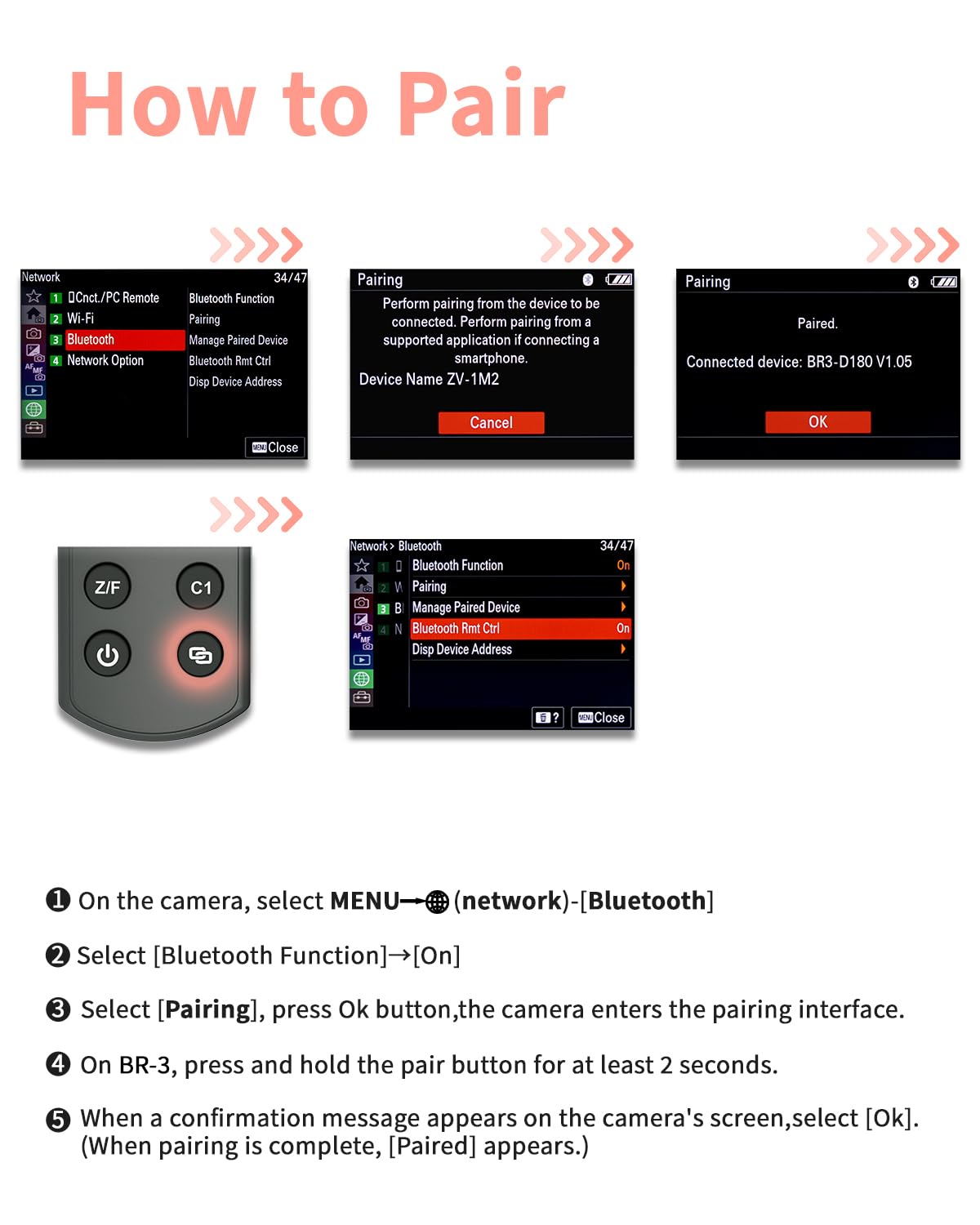 Hanpusen Telecomando ricaricabile per fotocamera Sony – scatto senza fili con schermo OLED compatibile con ZV-1F, ZV-1II, ZV-1, ZV-E10II, ZV-E10, A6100, A6400, FX30, FX3; sostituisce Sony RMT-P1BT
