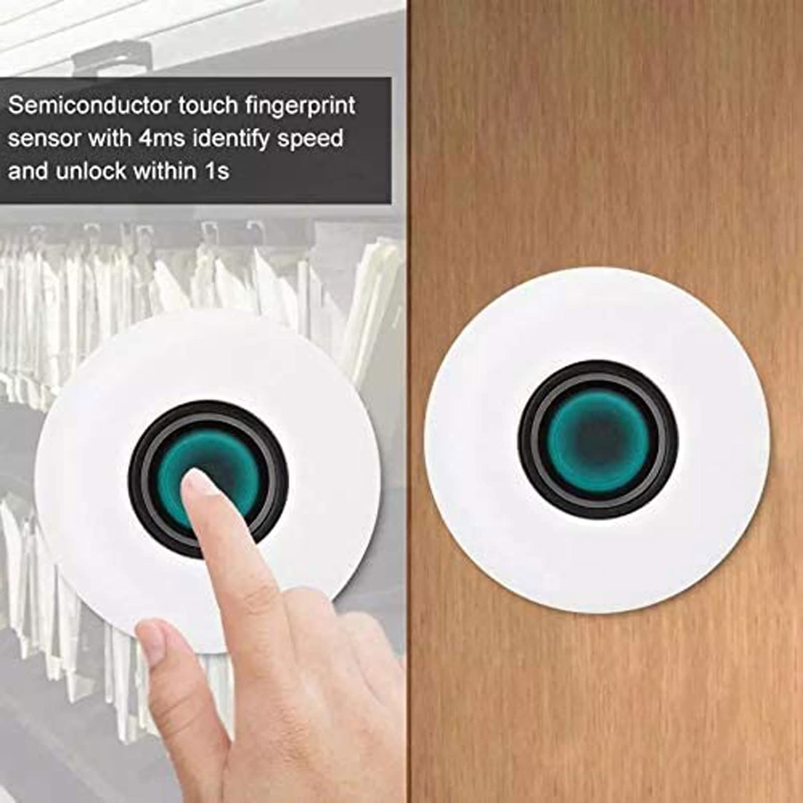 Cerrar Cerradura gruesa con huella dactilar, cerradura electrónica, candado con huella dactilar para cajón escolar, archivador, cerradura de puerta sin llave para armario de puerta