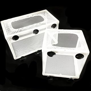 2pcs Large Size Fish Tank Breeder Net,Nylon Mesh Fish Fry Hatchery Breeder Box Separation Net Incubator Mesh, with Suction Cup