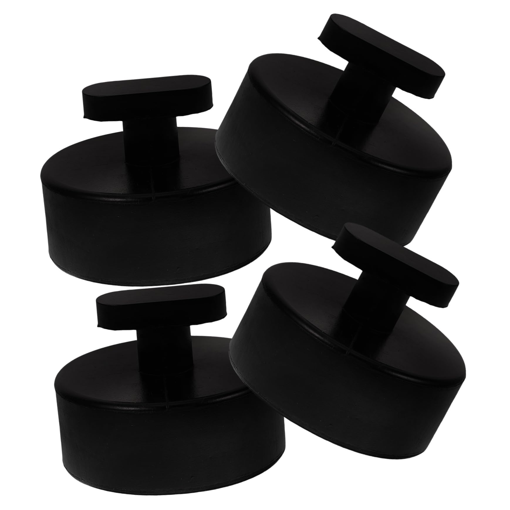 HOMSFOU 4 Set Blocco Di Gomma Supporto Per Jack Da Pavimento Martinetto Da Pavimento Cavalletti Per Cric Per Auto Tampone Black Gomma Da Cancellare 4 Pezzi*4