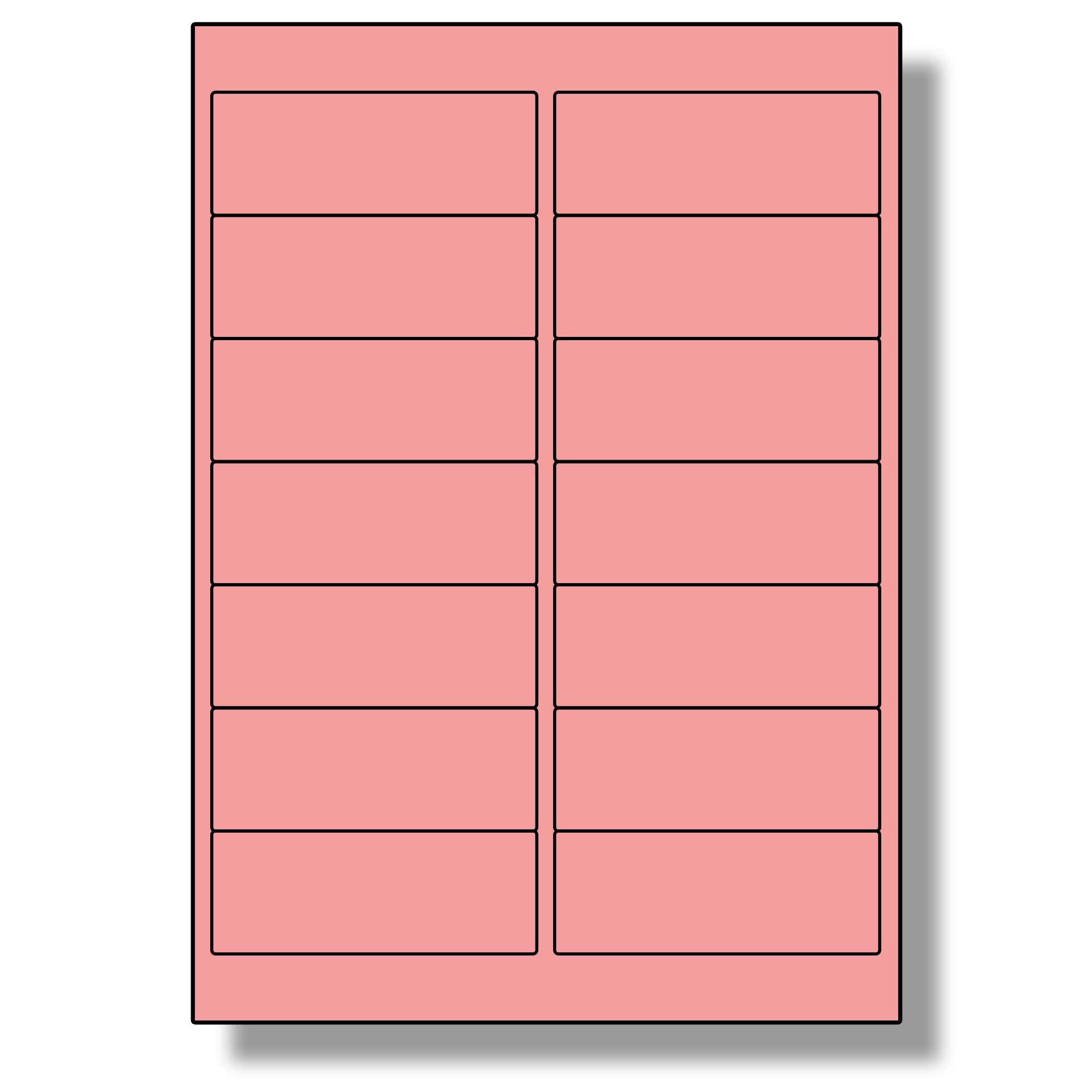 Label Planet® 14 Per Sheet, 50 Sheets (700 Pink Labels). Coloured Paper Labels with Rounded Corners 99.1 x 38.1mm, LP14/99 C. — image 1
