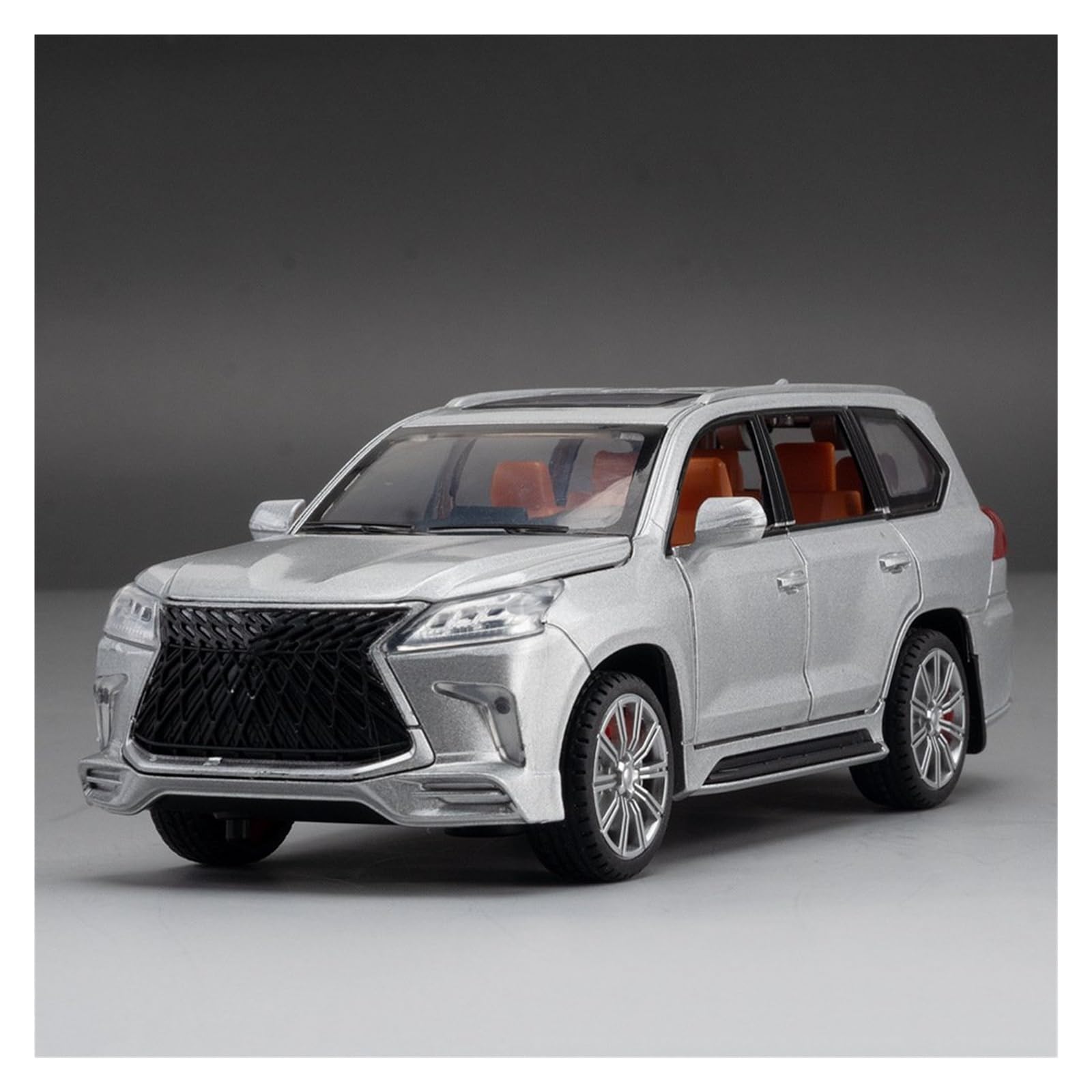 AUDSNI Die-Cast Diecast Car Model 1:32 For Lexus LX 570 LX570 Alloy Metal Diecast Model Car Collections(Silver)