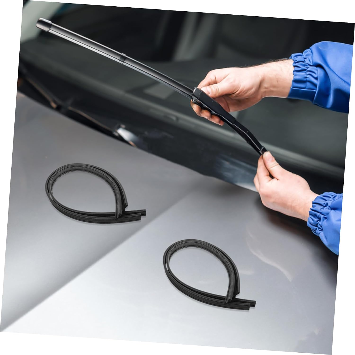 4pcs Car Windshield Wiper Refills Durable Rubber Strips for Water Removal Compatible Various Vehicle Models for Optimal Performance