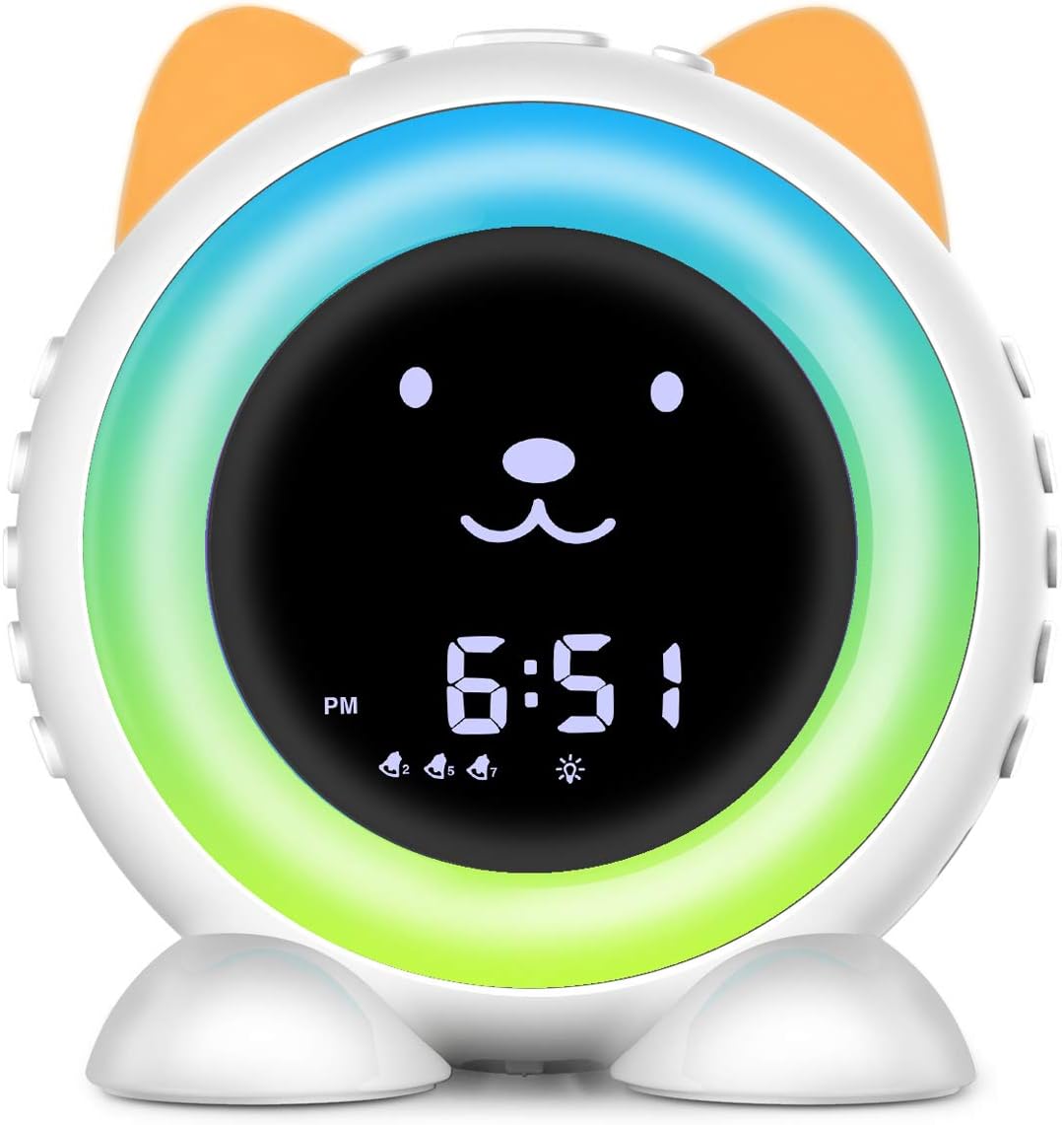 Time-to-Wake Alarm Clock, Children's Sleep Trainer ,Kids Sleep Soother with 17 Ambient Sounds ,Night Light & Auto-Off Timer