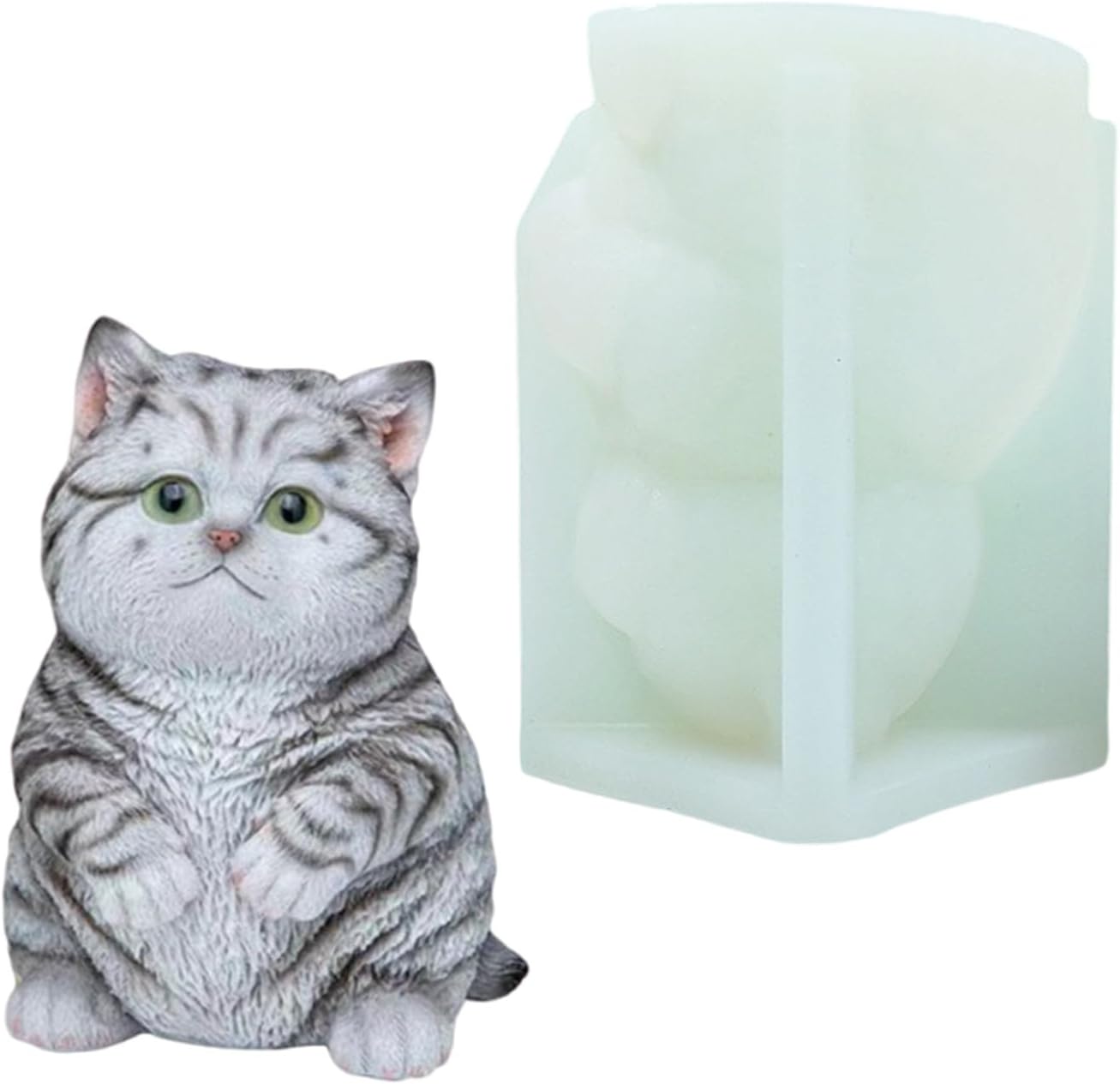 猫型シリコンキャンドル型 エポキシ樹脂シリコン型 キャンドルソーププラスターデコレーション、石膏シリコンモールド