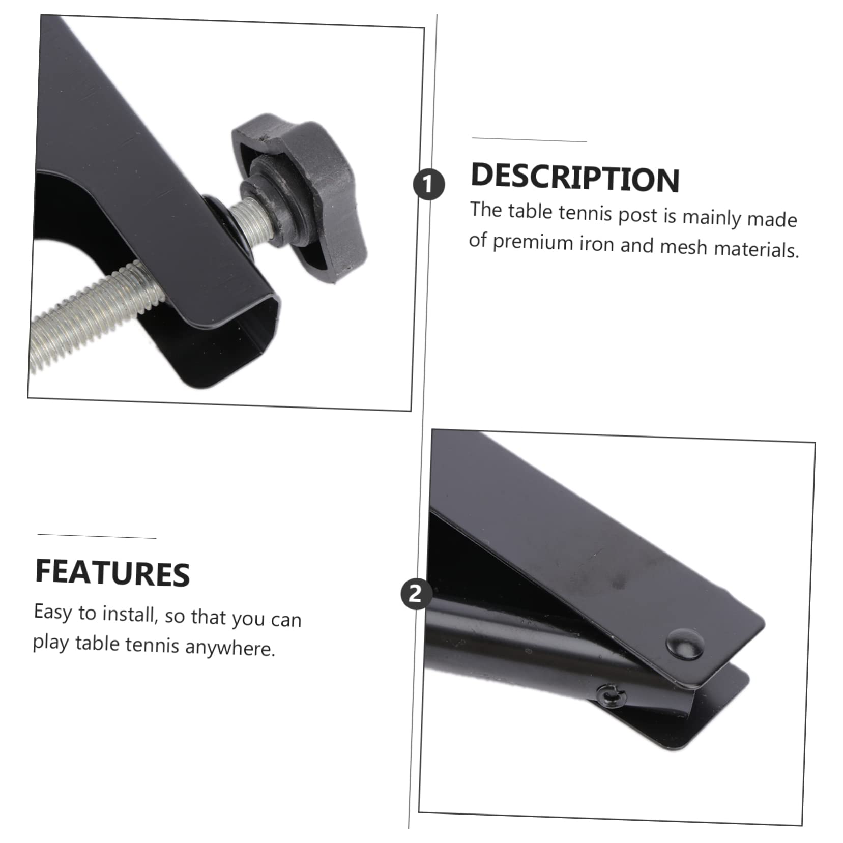 BESPORTBLE Lightweight Iron Mesh Rack Pong Accessory Easy Install Table Tennis Post for Play