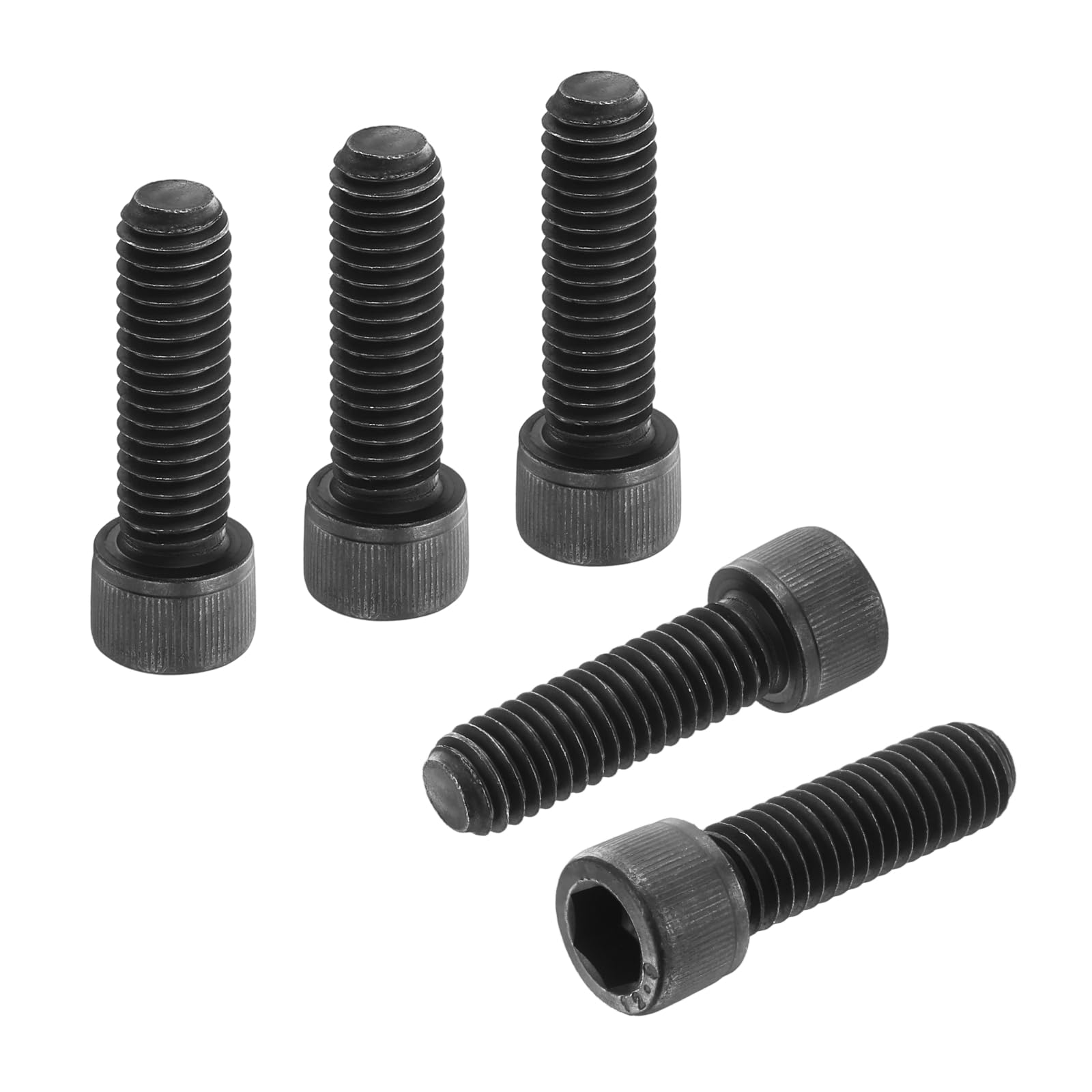 PATIKIL 3/8"-16 x 1-1/4 Socket Head Cap Screws Bolts, 10Pcs Carbon Steel Hex Head Metric Screws for Door Road Bicycle Mountain Bike Auto Ship Communication Equipment, Black