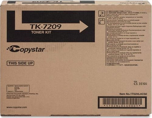 KYOCERA 1T02NL0CS0 Modelo TK-7209 Kit de tóner negro para uso Impresora multifuncional monocromática Copystar CS-3510i, rendimiento de hasta 35000