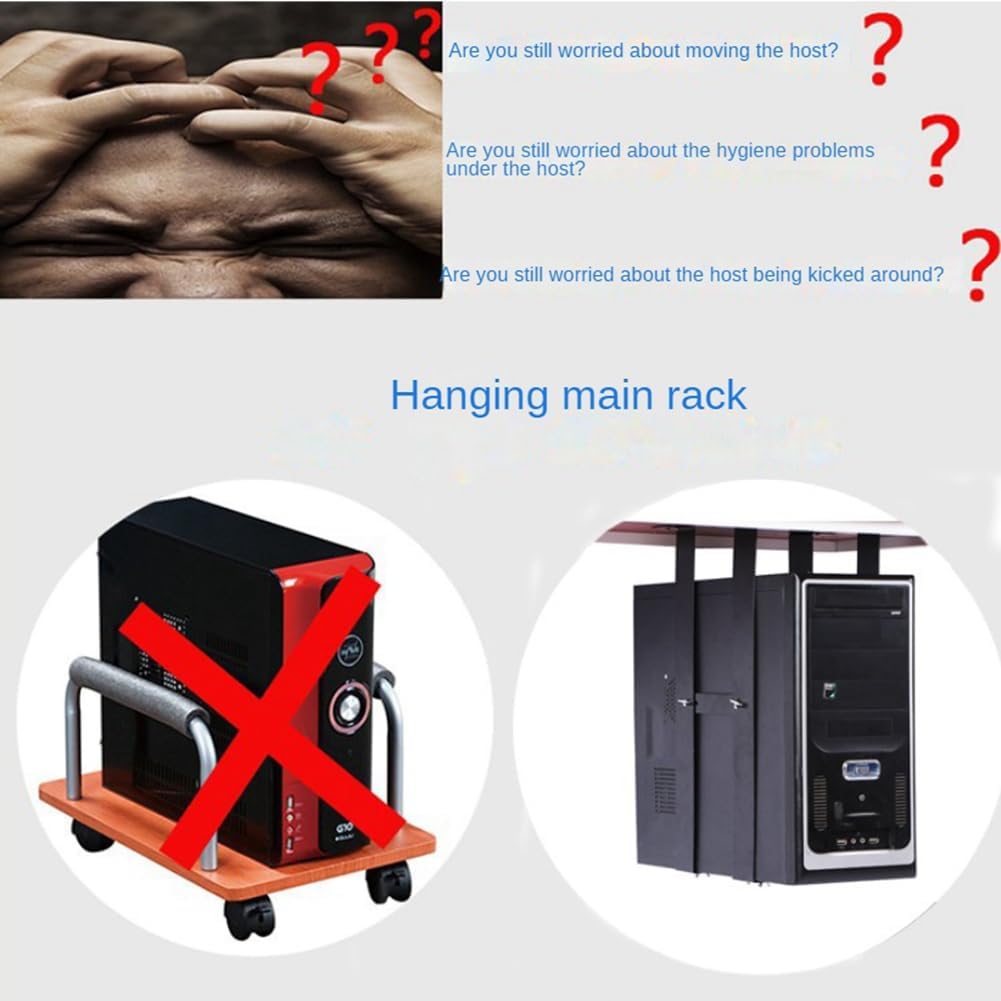 Under Desk PC Mount Bracket Desk PC Bracket Computer Case Holder for Computer Case Computer Mainframe Hanger Host Box Stand Bracket Rack White