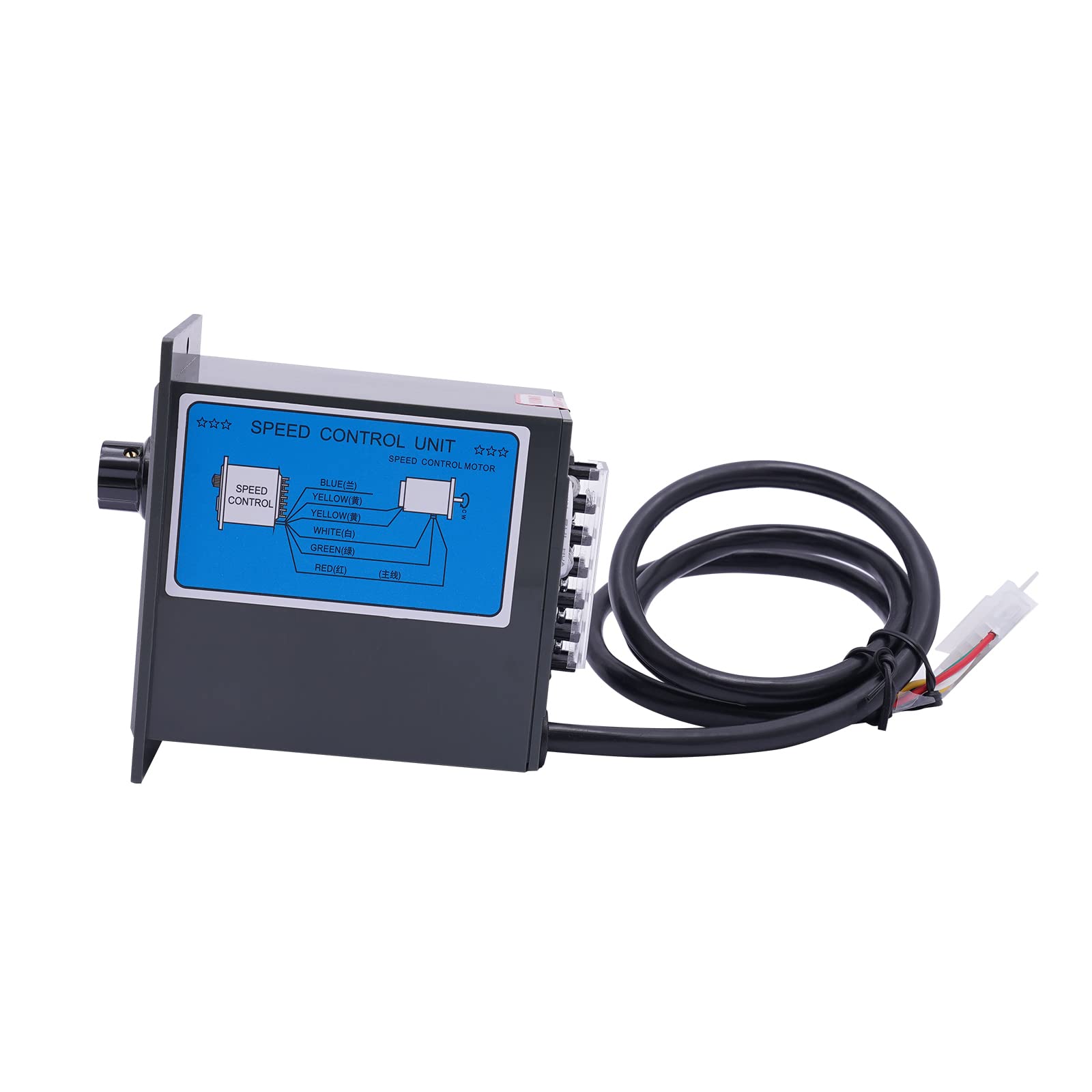 Elektrischer Getriebemotor, 220V 250W 10K AC Gear Motor mit Drehzahlregler, Verzögerung Einstellbare Drehzahl, 40uF Kapazität,Geeignet für Verschiedene Industrien wie Verpackungs, Druck