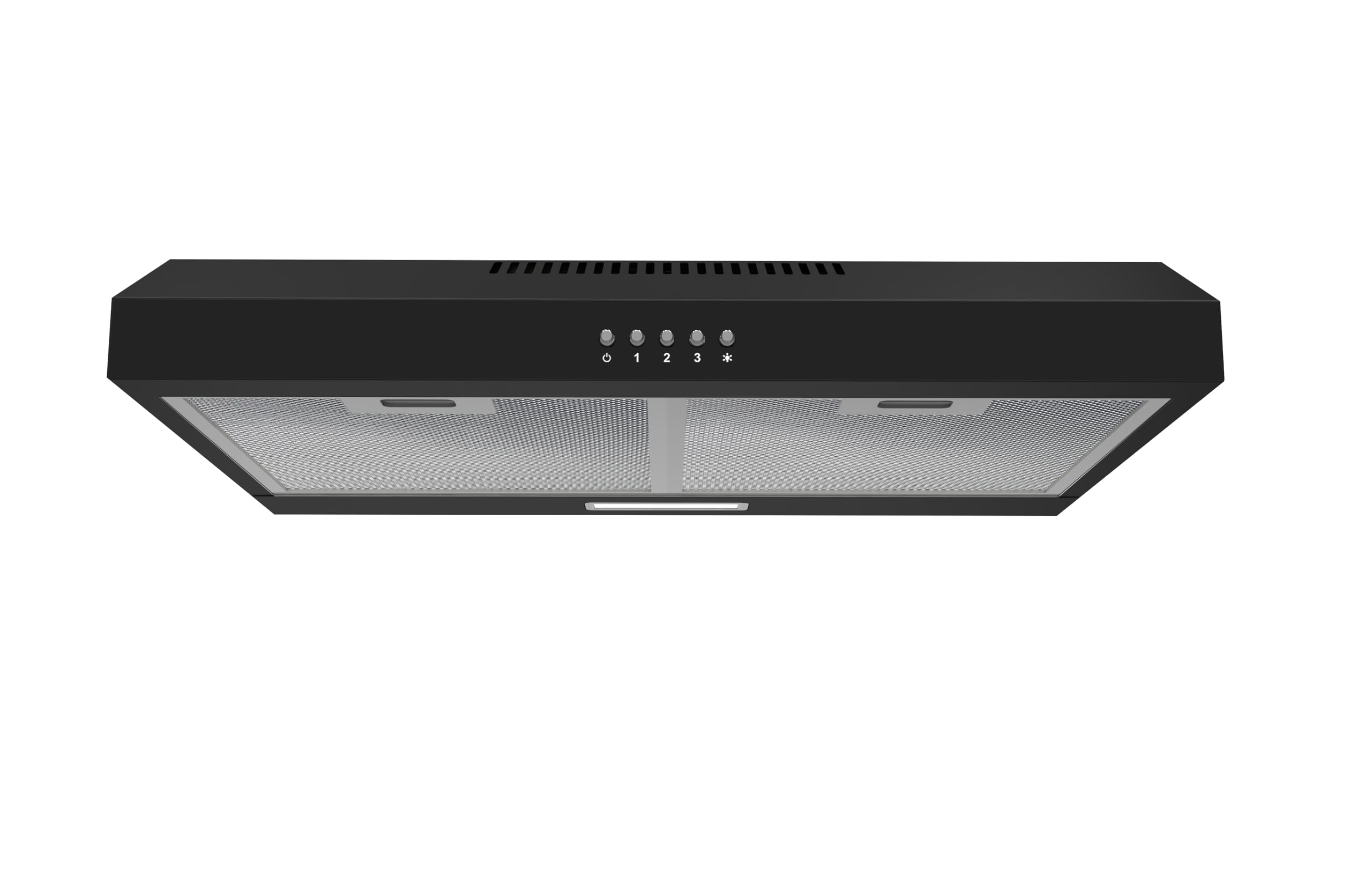 FIREGAS Okap kuchenny 60 cm, czarny, ze stali nierdzewnej, 319 m³/h, wydajność energetyczna A++, silnik bezszczotkowy, 3 stopnie, światło LED, okap kuchenny z obiegiem i wywiewem