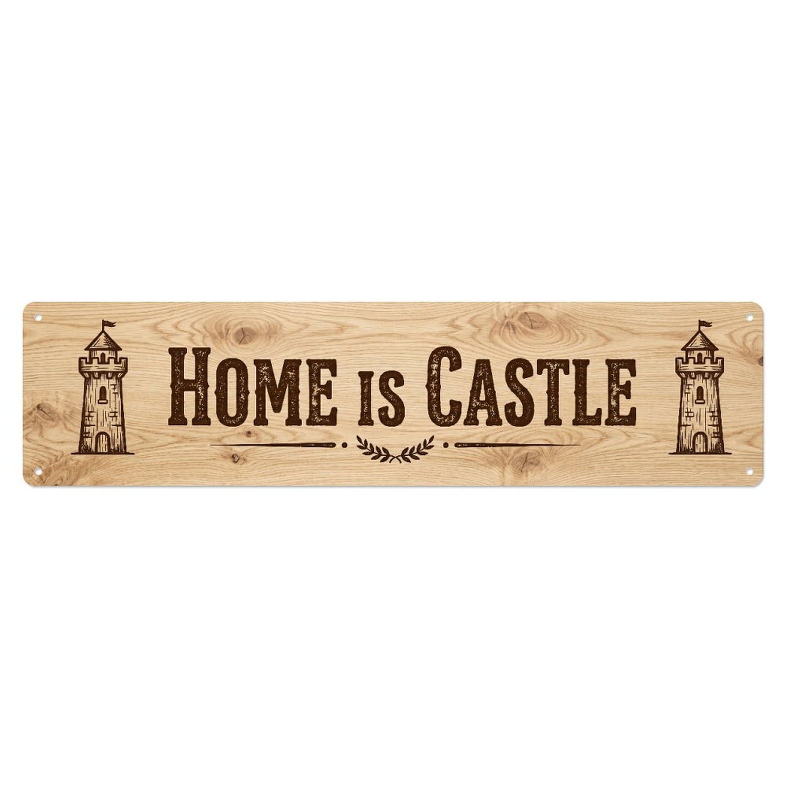 Home Is Castle Royal Dwelling Metal Tin Skinny Sign Plaque Wall Decor for Cafe, Club Bar, Office, Home Garden Metal Poster 4x16Inch