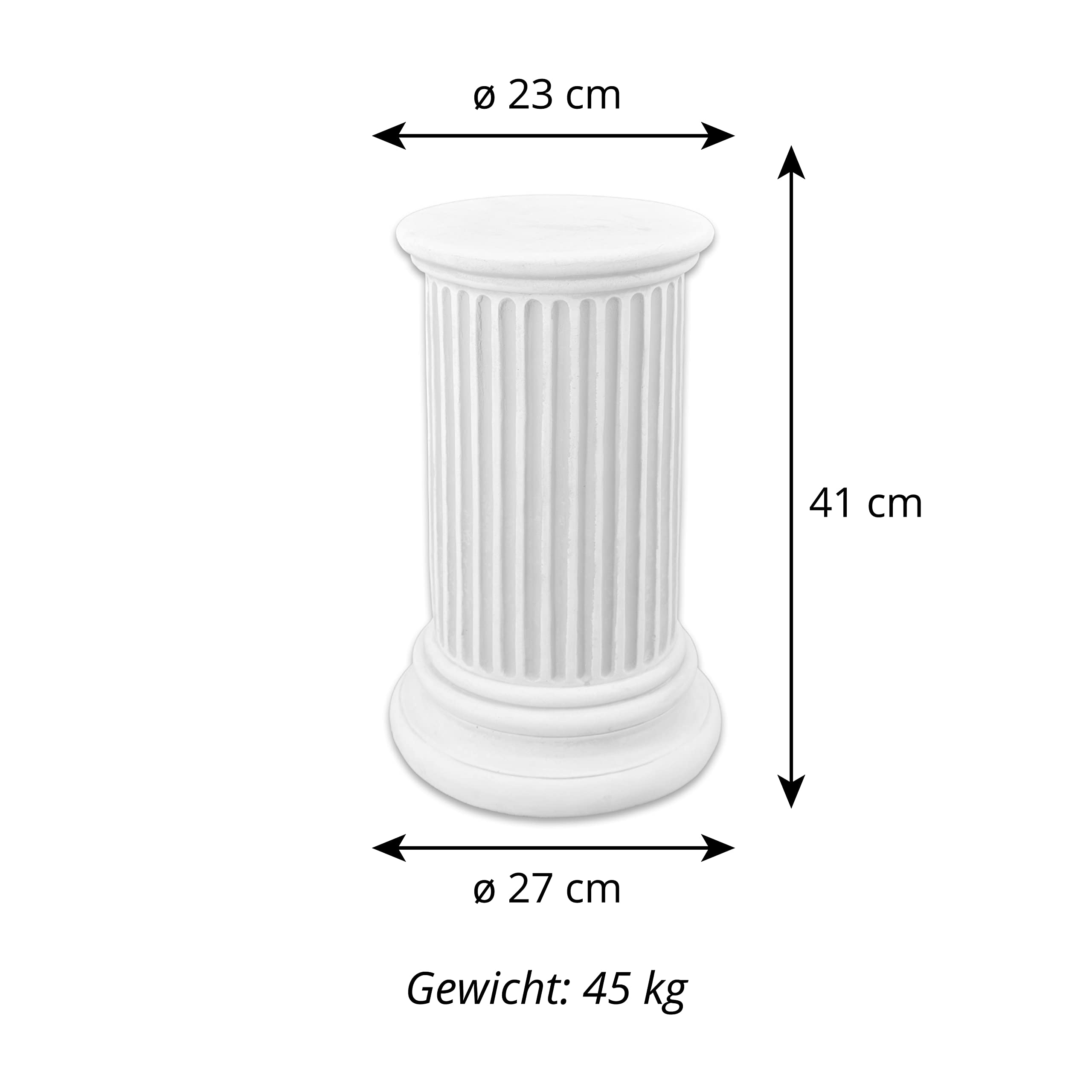 gartendekoparadies.de Elegante Säule Steinsockel, H. 41 cm, 45 kg | Steinguss, Steinfigur, Für Außenbereich, Frostsicher