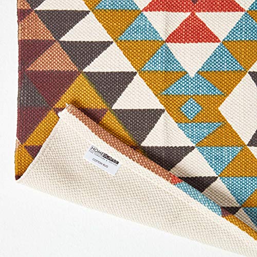 Tapis en coton géométrique multicolore Oslo idéal pour petit espace