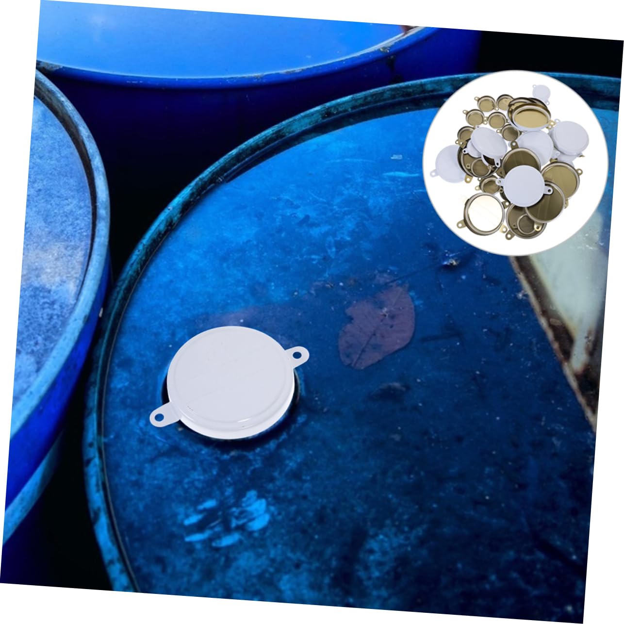 PartyKindom 80pcs Sealing Oil Drum Cover Water Drum Plug Oil Drum Bung Caps Oil Barrel Plug Small Barrel Caps Bung Drum Sealing Caps Water Barrel Caps Gallon Barrel Caps Drum Plugs Iron White